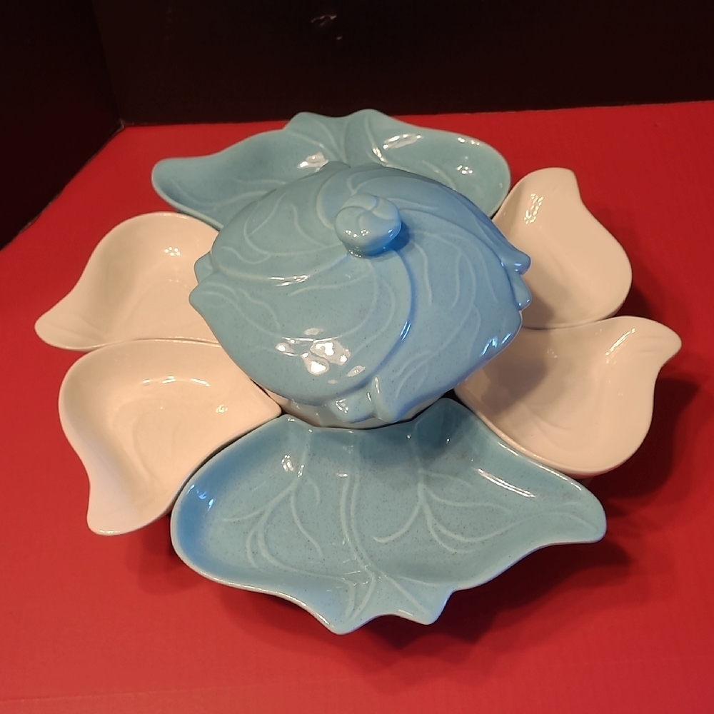 Mid Century Modern Gorgeous Vintage 1950/1960's Pottery Chip and Dip Lazy Susan